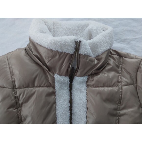 A.N.A Coat Jacket Quilted Puffer Faux Sherpa Trim Womens Size Large - Picture 7 of 15